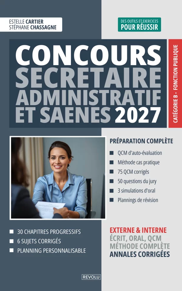 Concours Secrétaire Administratif et SAENES 2027 — Estelle Cartier - Stéphane Chassagne — Éditions Revolu
